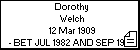 Dorothy Welch